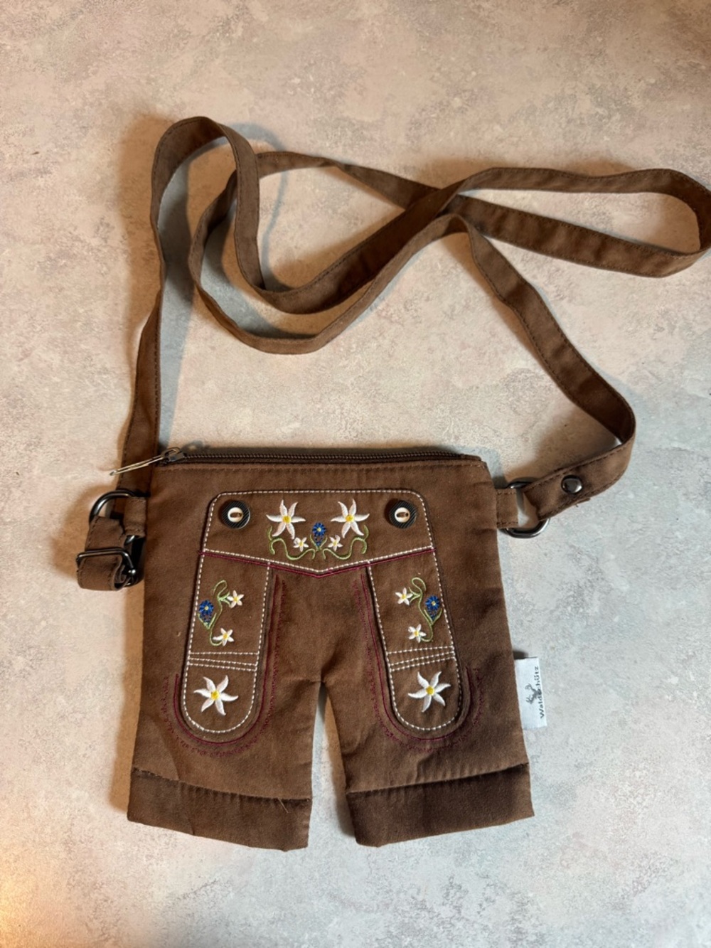 Brown Flower Pattern Waldschütz With Strap Pants Purse/Coin Purse!!